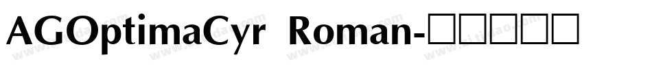 AGOptimaCyr Roman字体转换